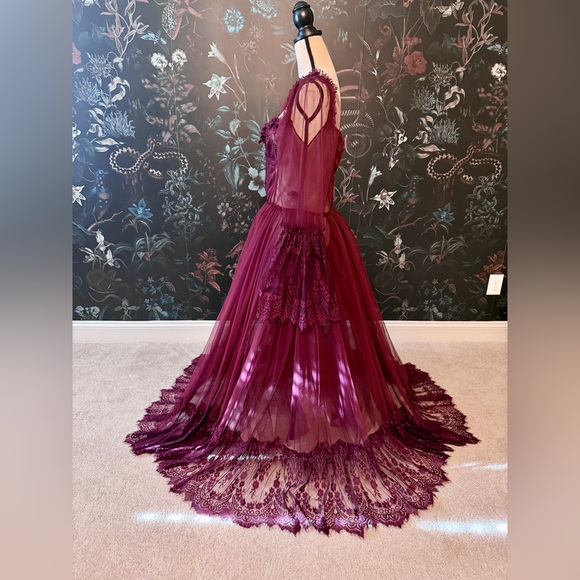 Dolls Kill Halloween Vampire Dress Widow Burgundy Red Gothic Dress Size XXL - Picture 2 of 8